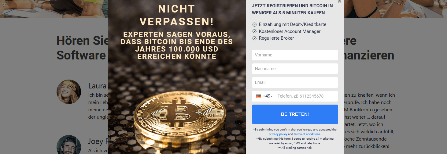 Bitcoin Code Anmeldung