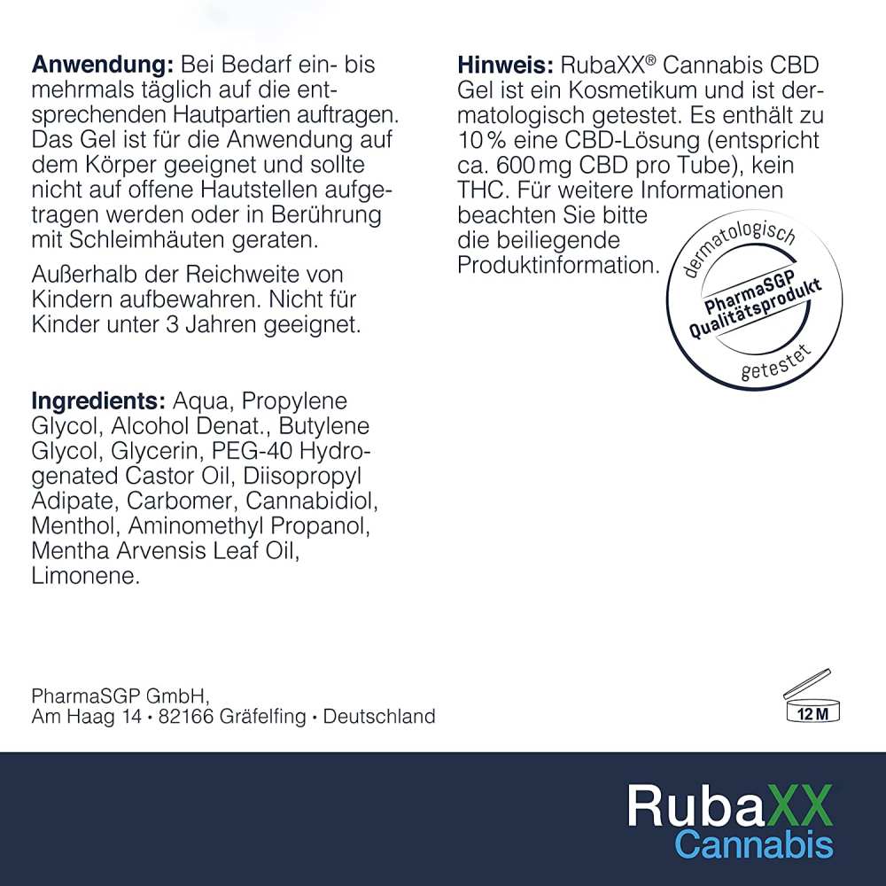 Rubaxx CBD Gel Anwendung