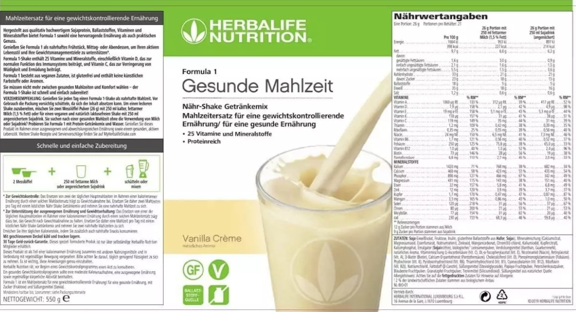 Herbalife Inhaltsstoffe