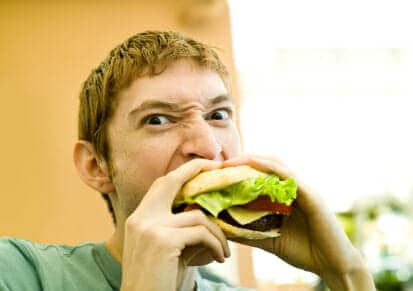 Man eating a burger