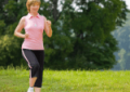 A woman jogging