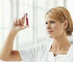 Doctor observing Cord blood