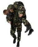 Army man lifting his fellow
