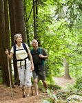 Old couple hiking