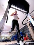 Woman running on treadmil