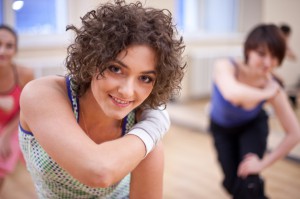 A girl exercising