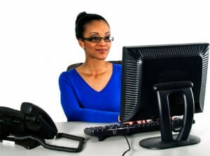 Woman using computer