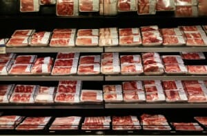 Meat in store