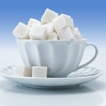 Cup of sugar cubes