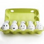 Eggs with smiling faces