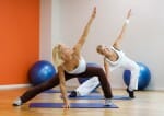 Girls doing fitness exercise