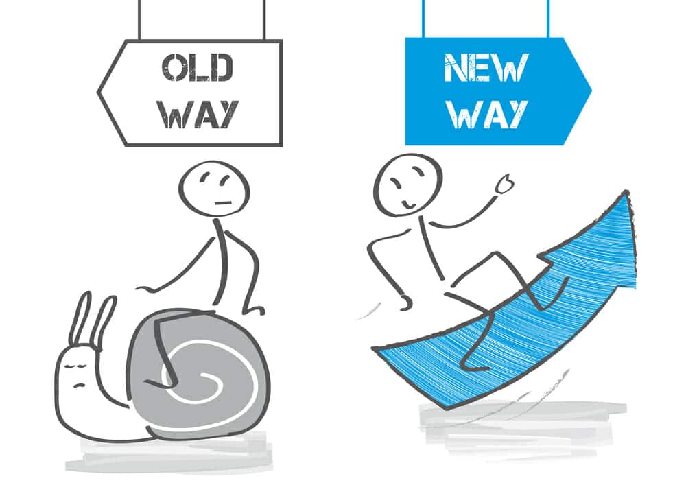 Old habits versus new way vector illustration