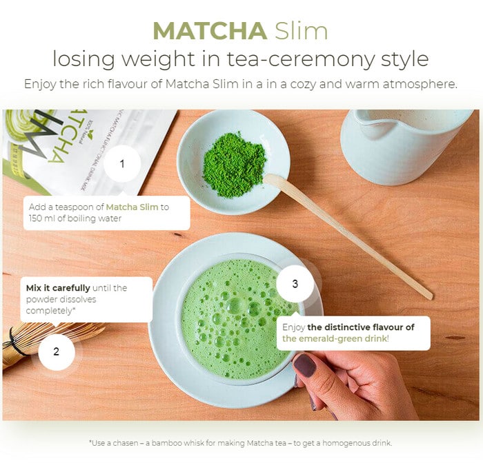 Matcha Slim - Energy Drink Mix Powder Supplement with Taurine