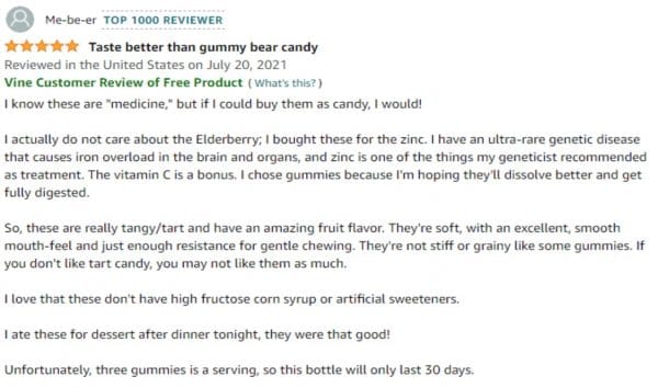 Commentaires sur aSquared Nutrition Elderberry Gummies