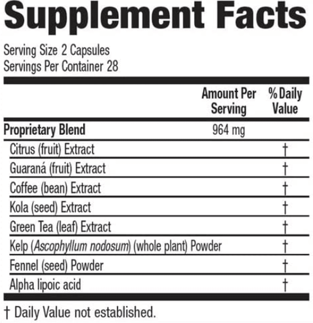 What are the Zantrex Black ingredients?