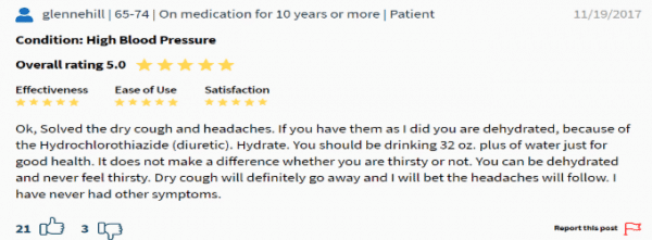 Lisinopril positive reviews