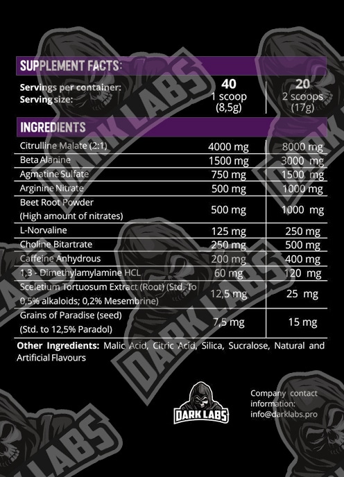 dark labs crack pre workout ingredients